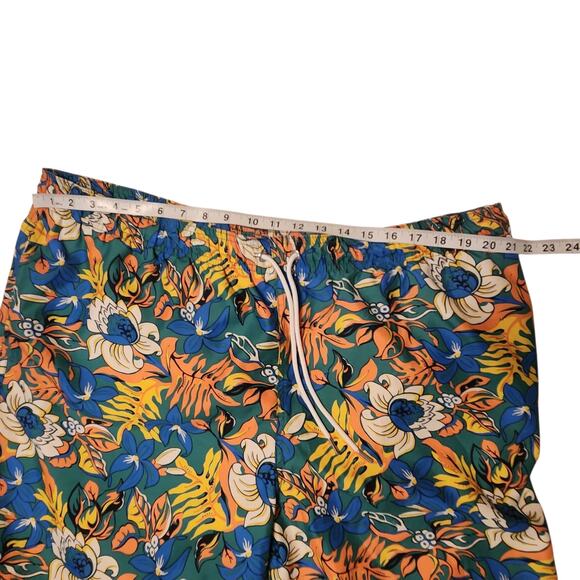 Lands' End Swim Trunks, lined,  sz XXL 42 8" length, Hawaiian Floral Print - Picture 5 of 7